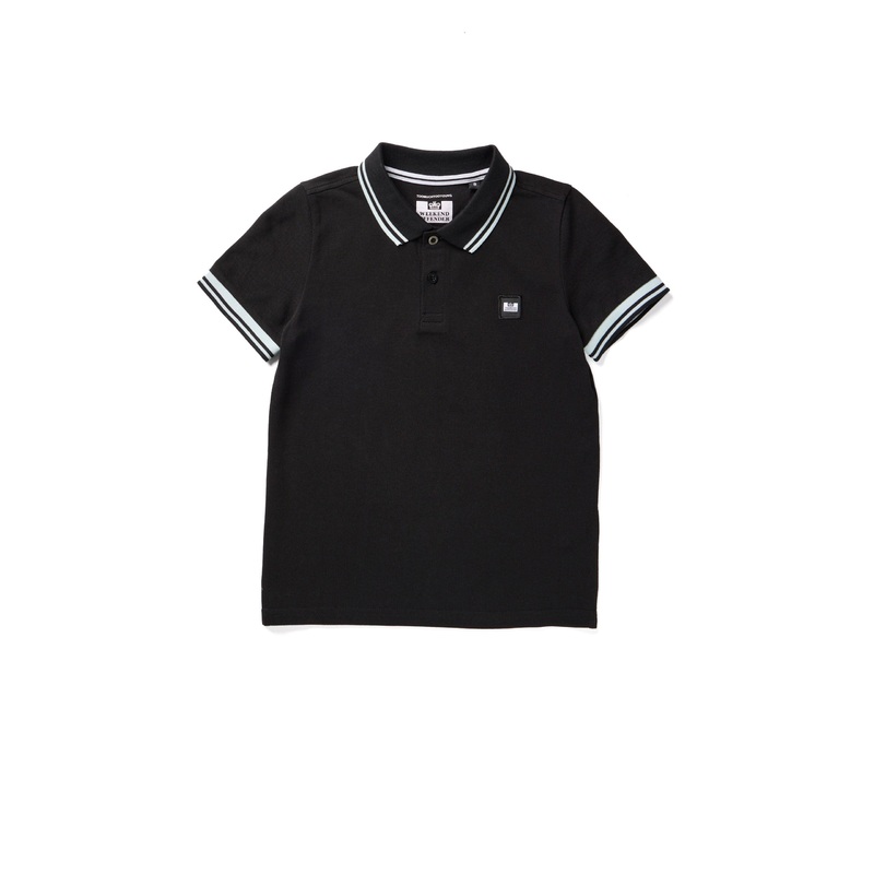 Kids Levanto Polo Shirt Black/Sea Spray Blue