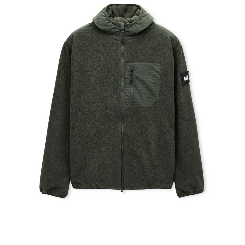 Sharrock Polar Fleece Hoodie Black Forest Green