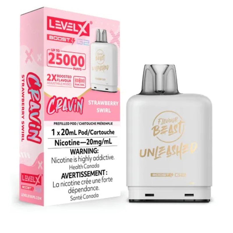 Flavour Beast Unleashed Level X Boost G2 25k – Cravin’ Series – Strawberry Swirl