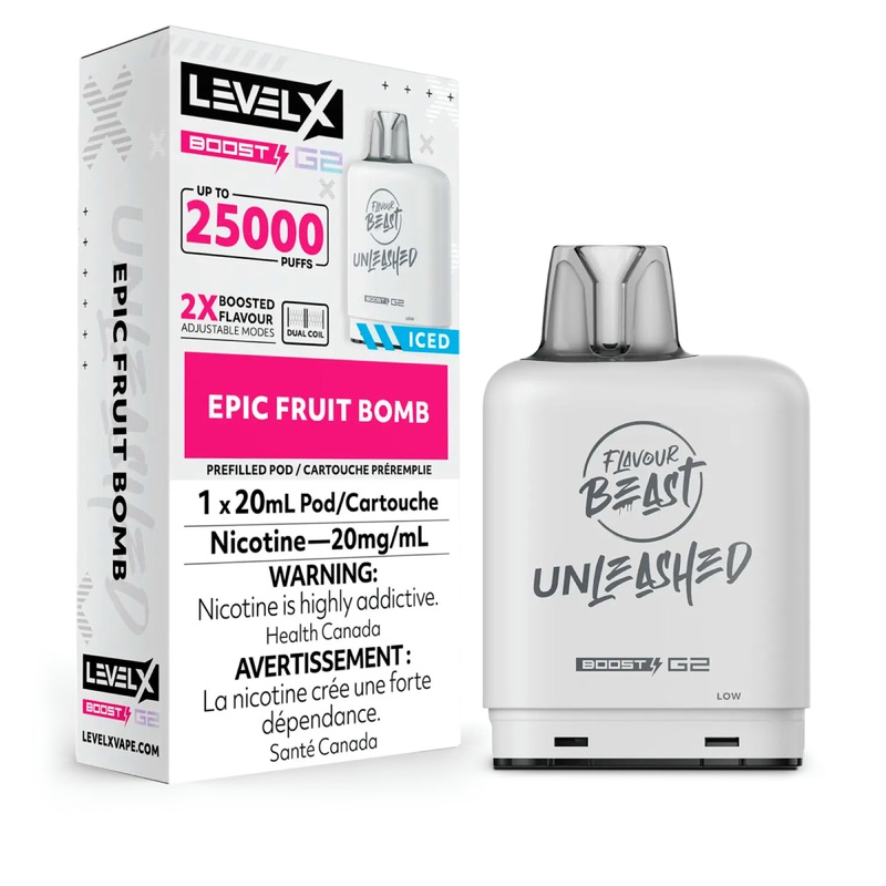 Flavour Beast Unleashed Level X Boost G2 25k – Epic Fruit Bomb Iced
