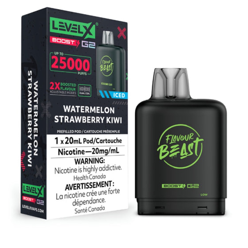 Flavour Beast Level X Boost G2 25k – Watermelon Strawberry Kiwi Ice Iced