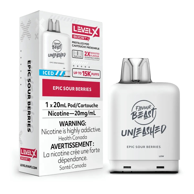 Flavour Beast – Level X Boost Pods 15k – Unleashed Epic Sour Berries Iced