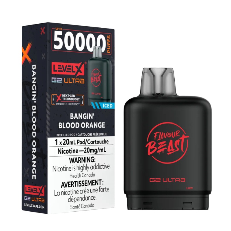 Flavour Beast Level X G2 Ultra 50k – Bangin’ Blood Orange Iced