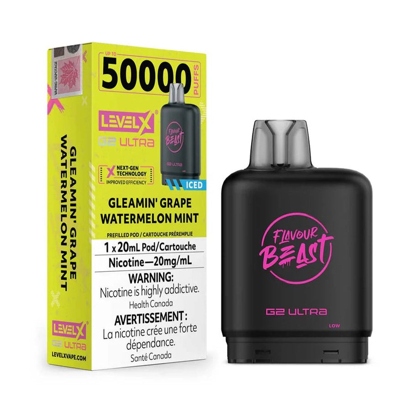 Flavour Beast Level X G2 Ultra 50k – Gleamin’ Grape Watermelon Iced