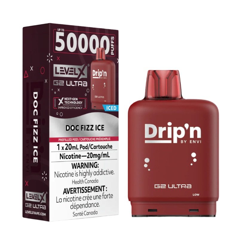 Drip’n Level X G2 Ultra 50k – Doc Fizz Ice