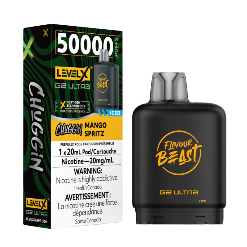 Flavour Beast Level X G2 Ultra 50k – Chuggin’ Mango Spritz Iced