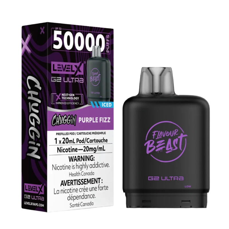 Flavour Beast Level X G2 Ultra 50k – Chuggin’ Purple Fizz Iced