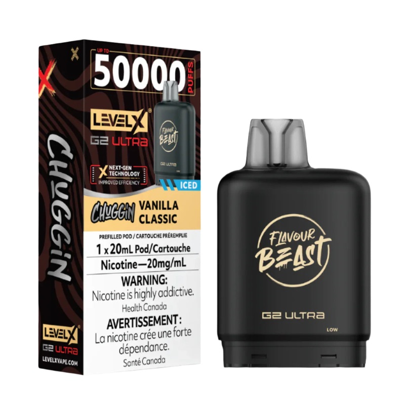 Flavour Beast Level X G2 Ultra 50k – Chuggin’ Vanilla Classic Iced