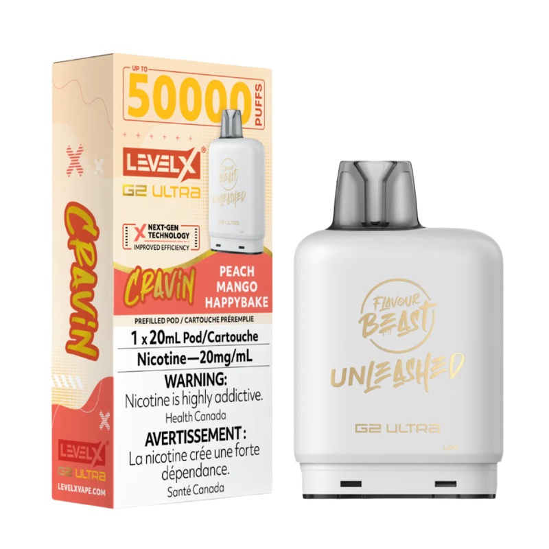 Flavour Beast Unleashed Level X G2 Ultra 50k – Cravin’ Peach Mango Happybake