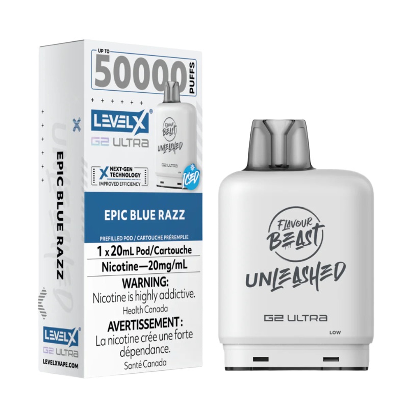 Flavour Beast Unleashed Level X G2 Ultra 50k – Epic Blue Razz Iced