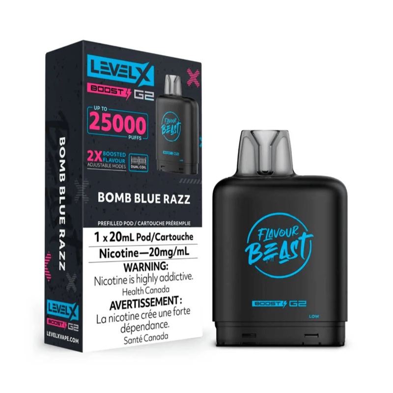 Flavour Beast Level X Boost G2 25k – Bomb Blue Razz