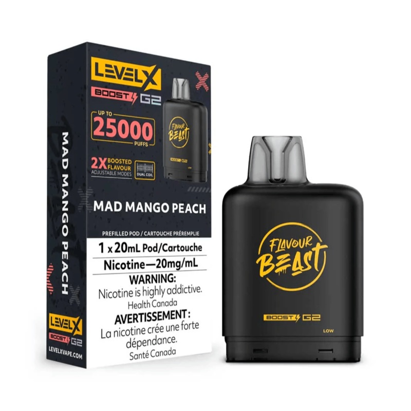 Flavour Beast Level X Boost G2 25k – Mad Mango Peach