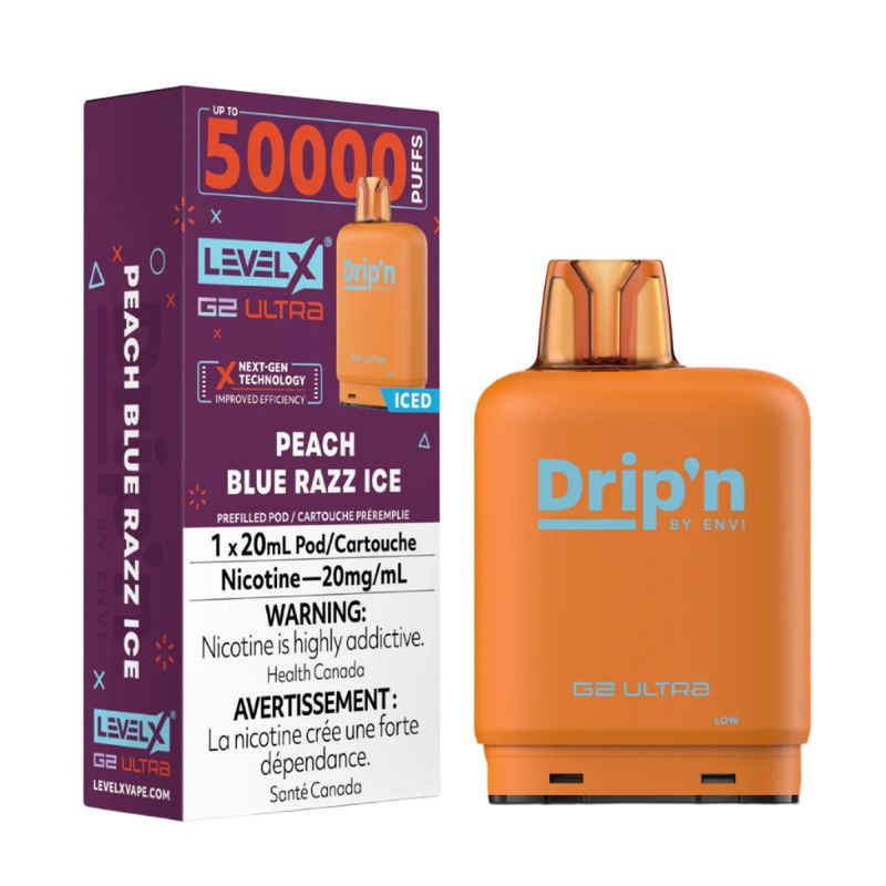 Drip’n Level X G2 Ultra 50k – Peach Blue Razz Ice
