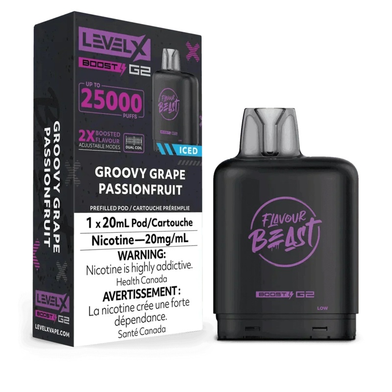 Level X Boost G2 25K Flavour Beast – Groovy Grape Passionfruit Iced
