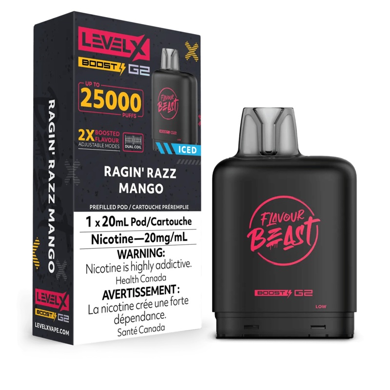 Level X Boost G2 25K Flavour Beast – Ragin’ Razz Mango Iced
