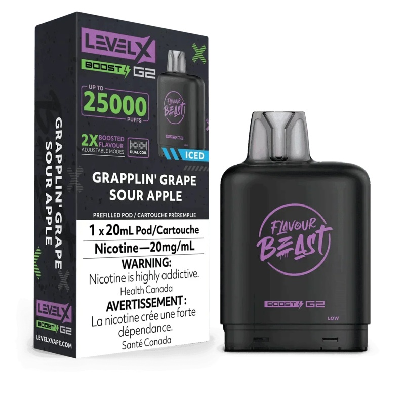Level X Boost G2 25K Flavour Beast – Grapplin’ Grape Sour Apple Iced