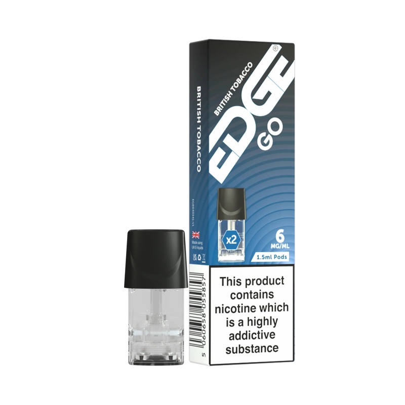EDGE GO Prefilled Vape Pods – British Tobacco – Pack of 2