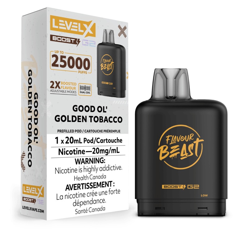 Level X Boost G2 25K Flavour Beast – Good Ol Golden Tobacco