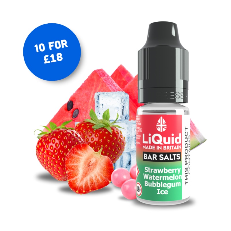 Strawberry, Watermelon & Bubblegum Ice – Nicotine Salt Vape Juice