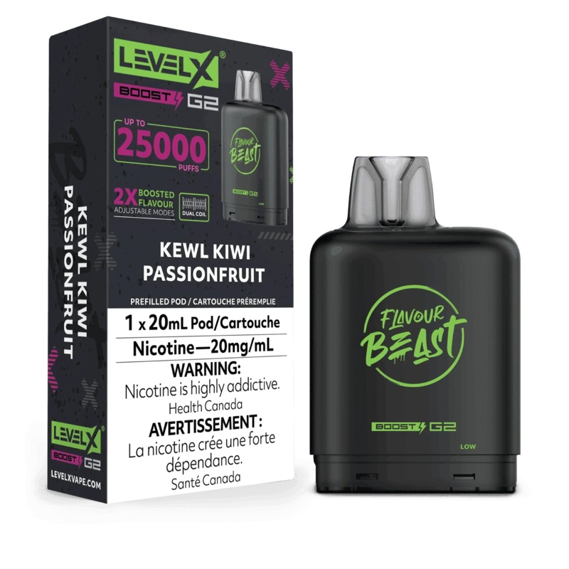 Level X Boost G2 25K Flavour Beast – Kewl Kiwi Passionfruit