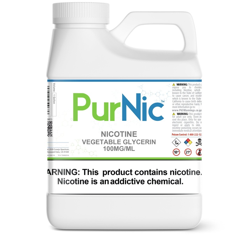 PurNic Nicotine 100mg/mL|1 Gallon|2.5 Gallon|55 Gallon Drum|Vegetable Glycerin|50/50|Propylene Glycol