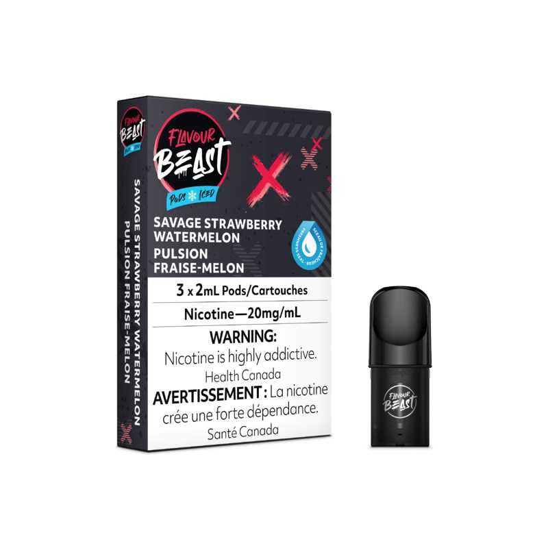 Flavour Beast Pod Pack – Savage Strawberry Watermelon Iced
