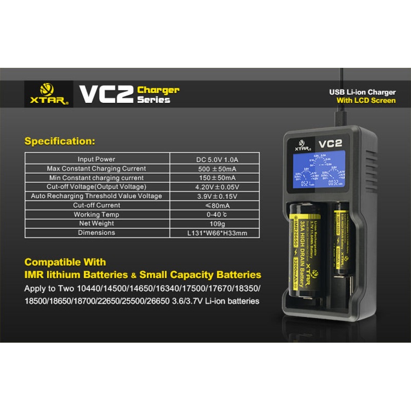 Xtar VC2 Battery Charger