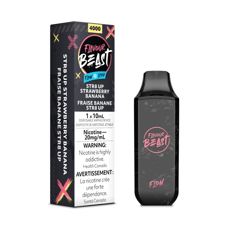 Flavour Beast 4000 – Str8 Up Strawberry Banana Iced