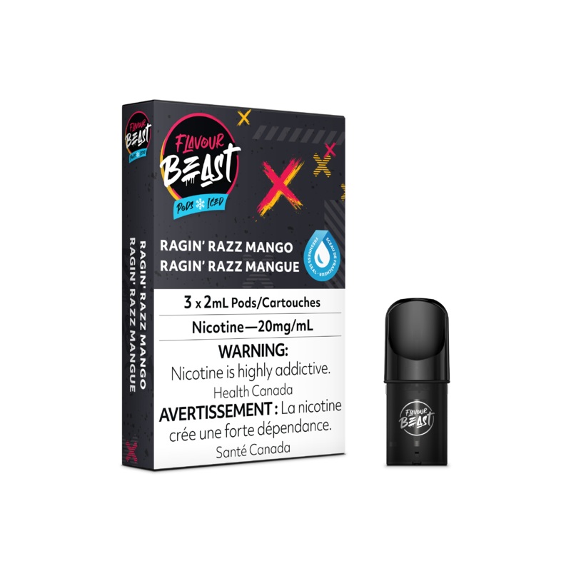 Flavour Beast Pod Pack – Ragin’ Razz Mango Iced