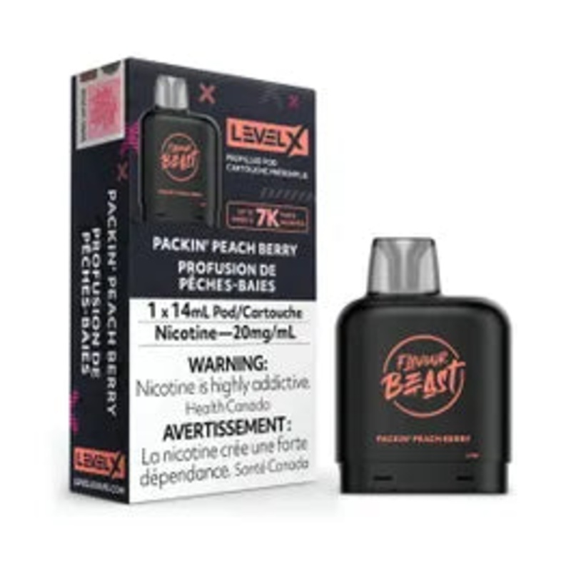 Flavour Beast – 7000 Level X Pod – Packin’ Peach Berry