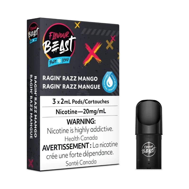 Flavour Beast Ragin Razz Mango Iced Pods