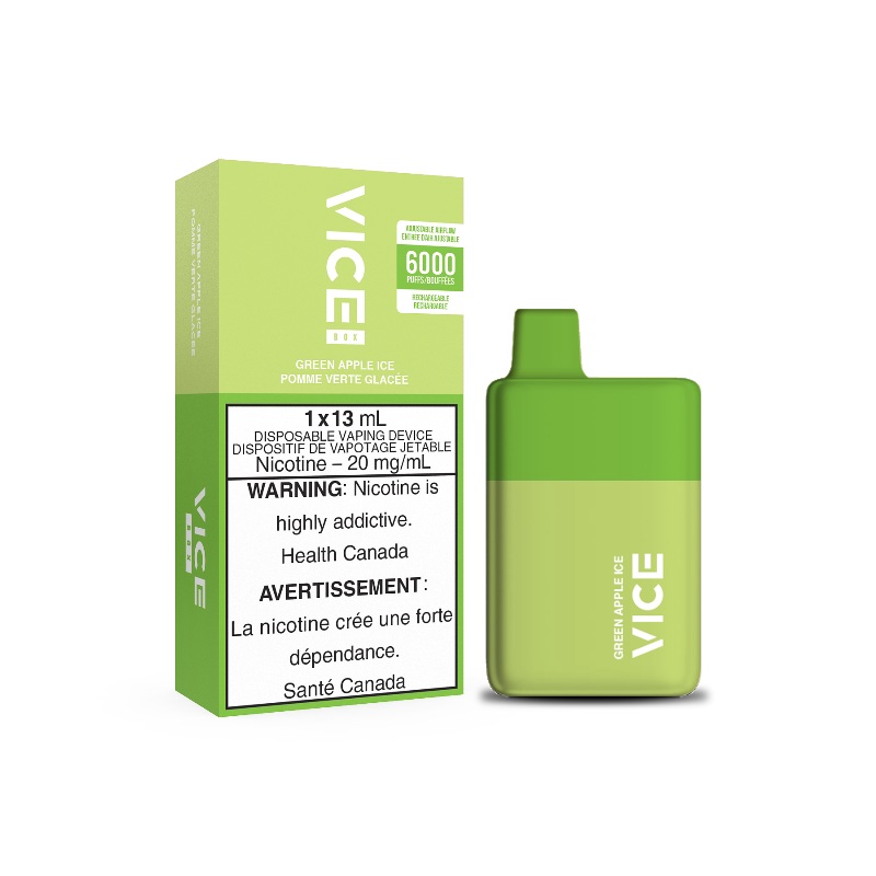 Vice Box Green Apple Ice Disposable Vape Rechargable (6000 Puff)