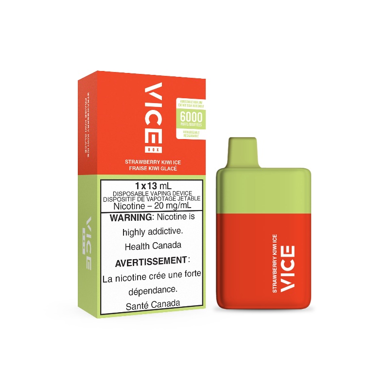 Vice Box Strawberry Kiwi Ice Disposable Vape Rechargable (6000 Puff)