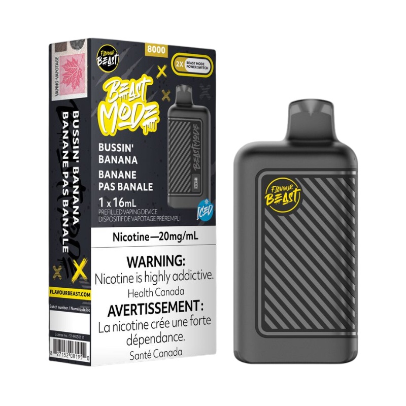 Beast Mode 8K Bussin’ Banana Iced Disposable Vape