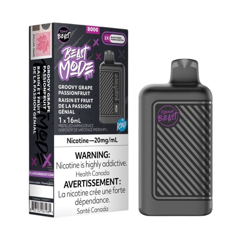 Beast Mode 8K Groovy Grape Passionfruit Iced Disposable Vape