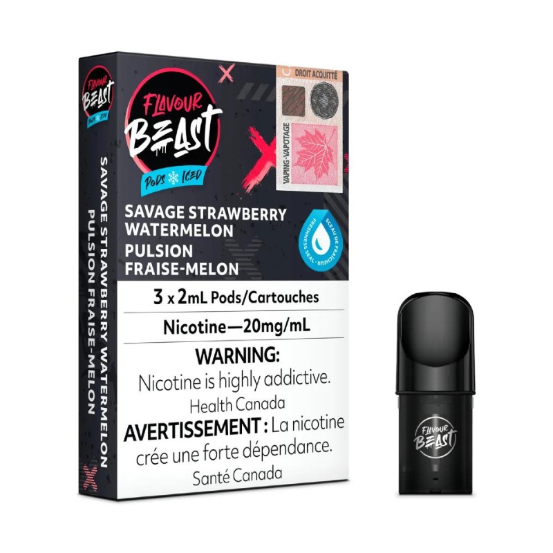 Flavour Beast Savage Strawberry Watermelon Iced Pods