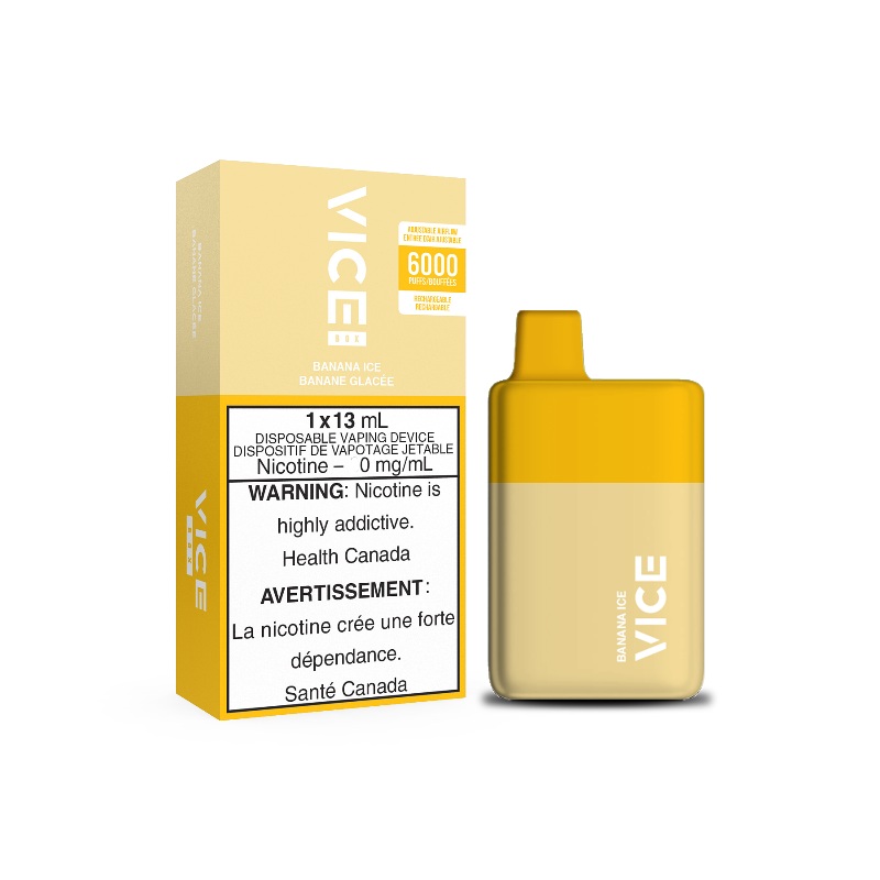 Vice Box Banana Ice Nicotine Free Disposable Vape Rechargable (6000 Puff)