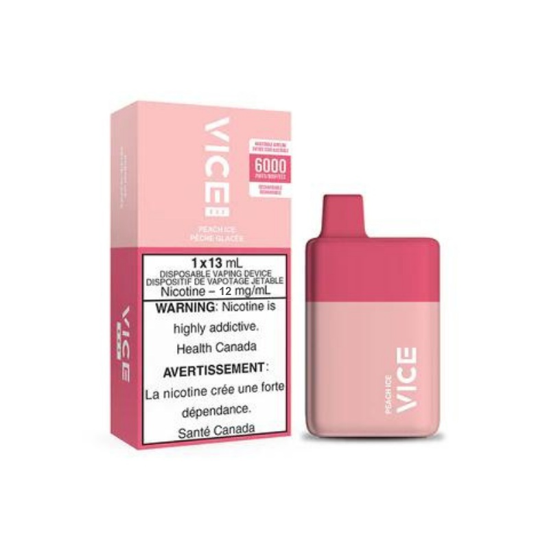 Vice Box Peach Ice 12MG Disposable Vape Rechargable (6000 Puff)