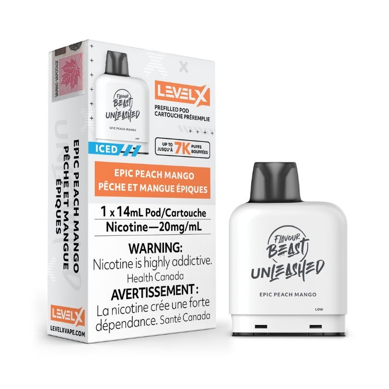 Level X Epic Peach Mango Iced Flavour Beast Unleashed Pod 7K