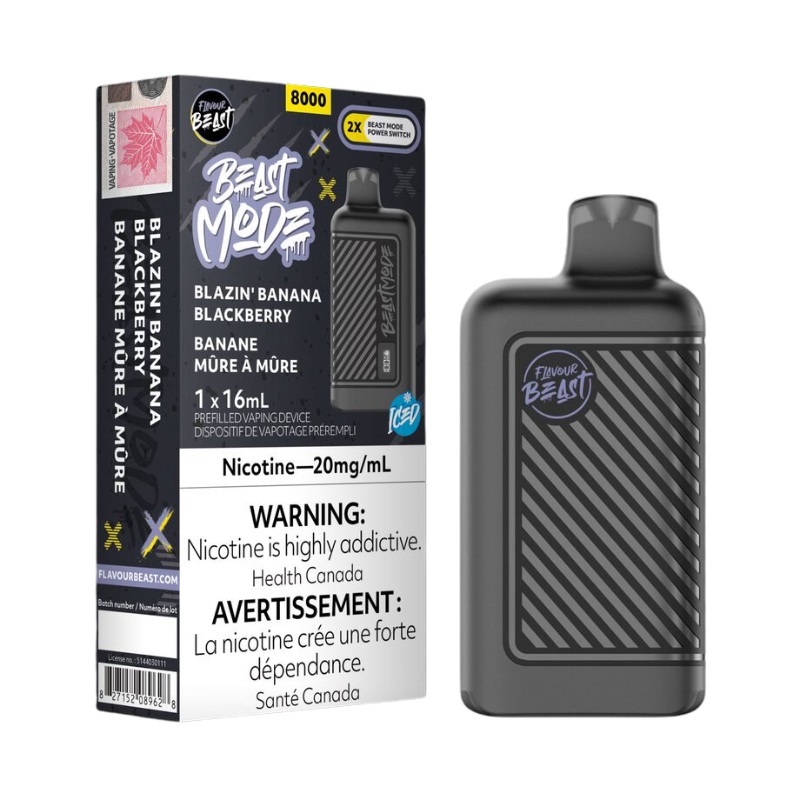 Beast Mode 8K Blazin’ Banana Blackberry Iced Disposable Vape