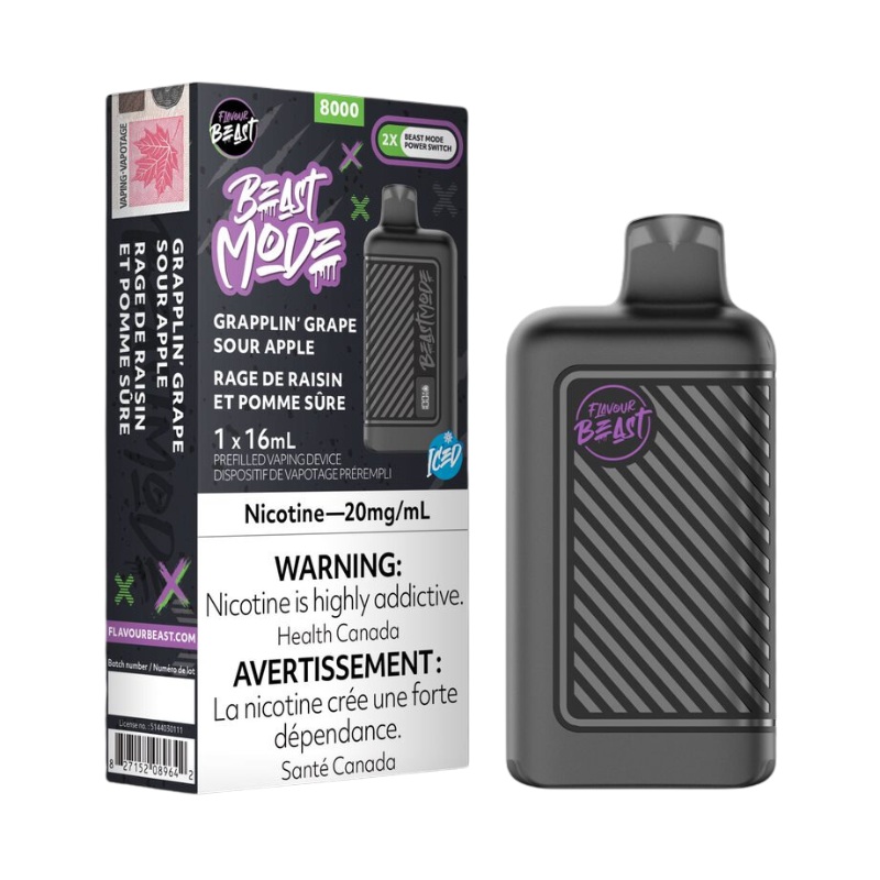 Beast Mode 8K Grapplin’ Grape Sour Apple Iced Disposable Vape