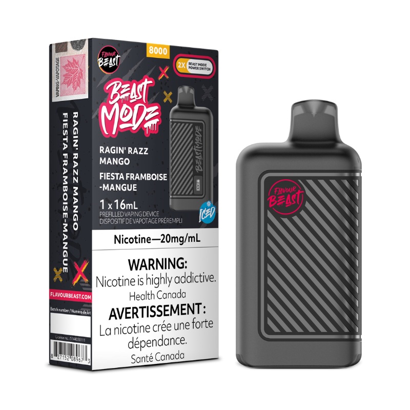 Beast Mode 8K Ragin’ Razz Mango Iced Disposable Vape