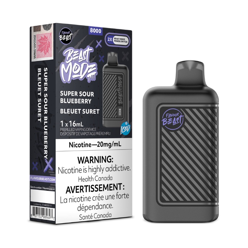 Beast Mode 8K Super Sour Blueberry Iced Disposable Vape