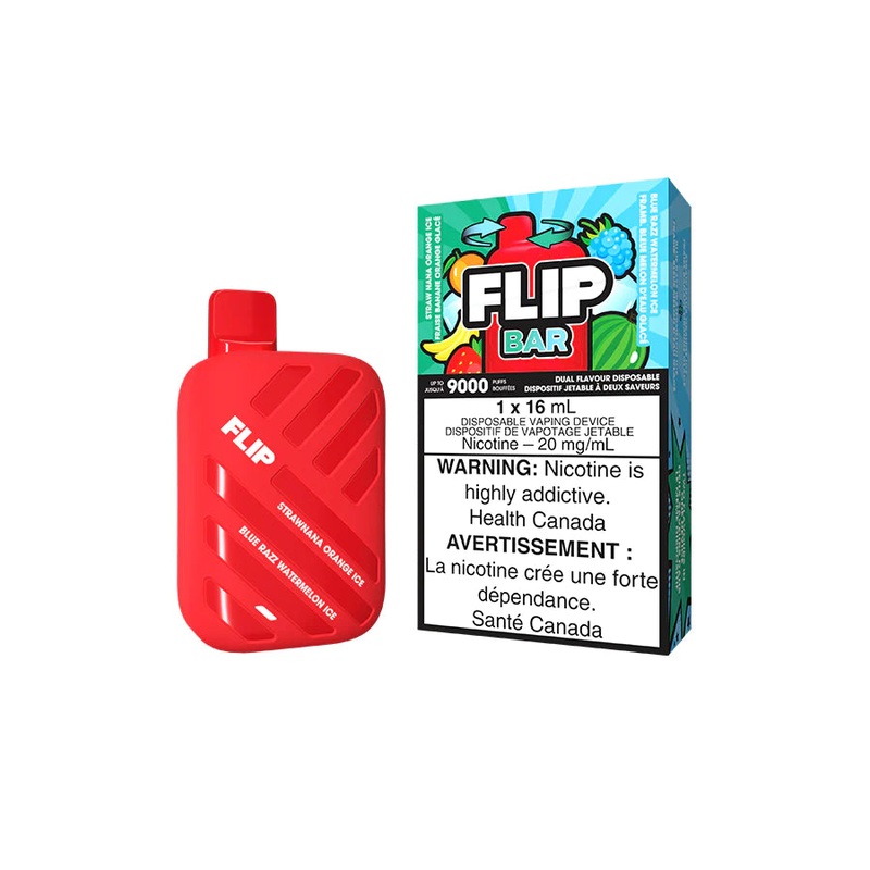 FlipBar 9000 2 in 1 – Straw Nana Orange Ice + Blue Razz Watermelon Ice