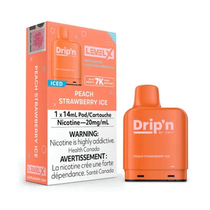 Drip’N – 7000 Level X Pod – Peach Strawberry Ice