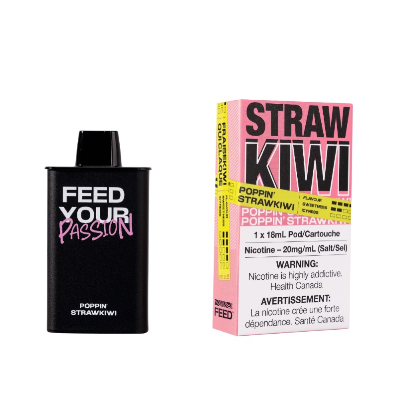 Feed Poppin’ Strawkiwi Disposable Pod (9000 Puffs)