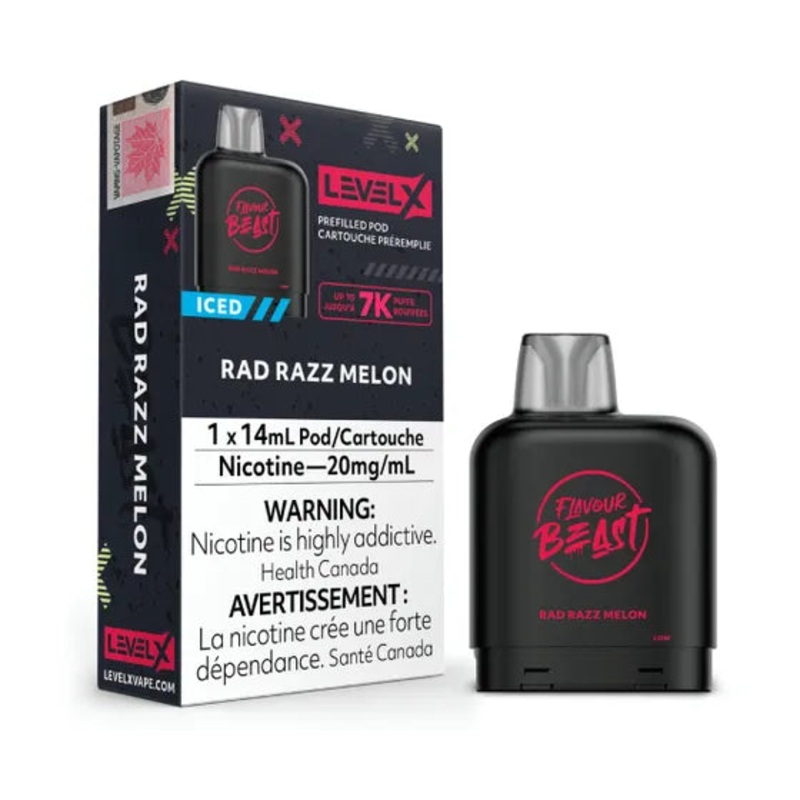 Flavour Beast – 7000 Level X Pod – Rad Razz Melon Iced