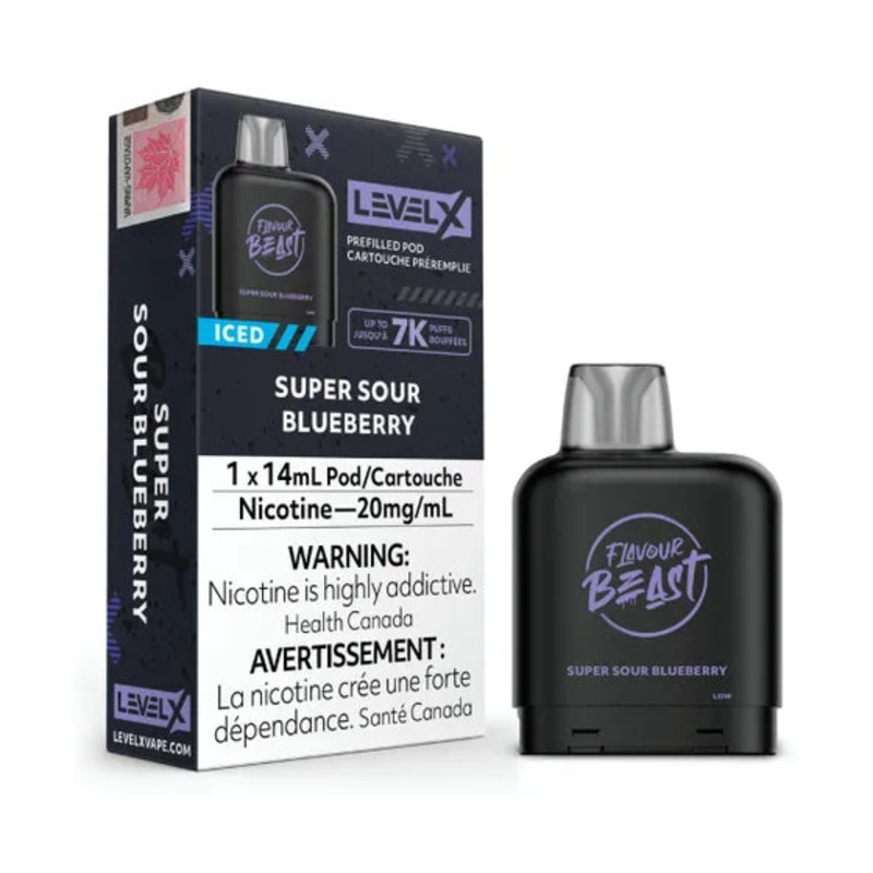 Flavour Beast – 7000 Level X Pod – Super Sour Blueberry Iced