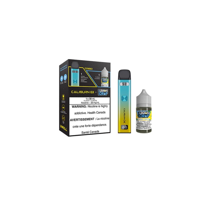 Uwell Caliburn G3 Pod Kit Citrus Wave + Lemon Drop Salt – Blue Raspberry Bundle