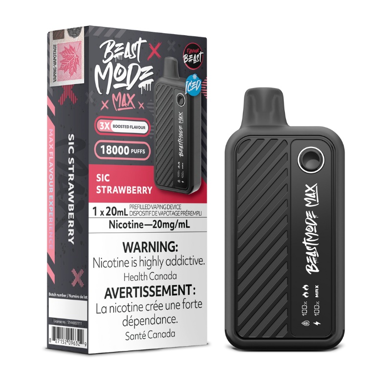 Beast Mode Max 18K Sic Strawberry Iced Disposable Vape